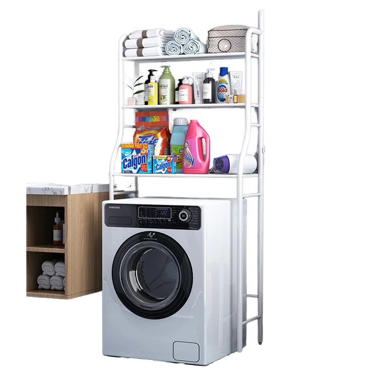 3-Tier Metal Bathroom & Laundry Organizer Rack – Floor Standing Storage Shelf