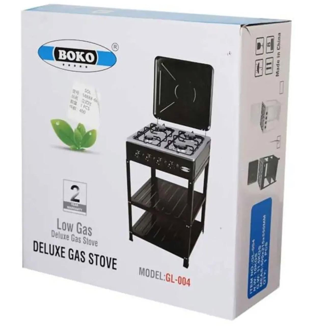 Premium Gas Stove with Lid and Storage Shelves
