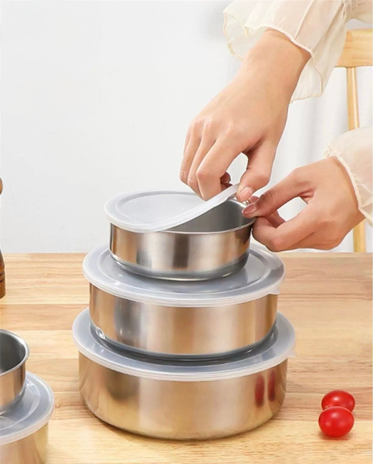 Premium Heavy-Duty Stainless Steel Tupperware Set – 5 Pieces