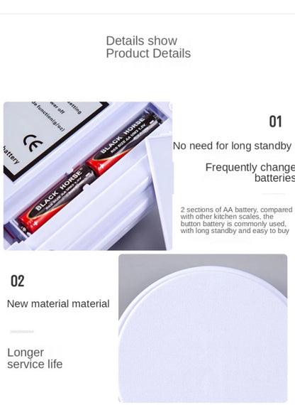 10Kg/1g Electronic Kitchen Scale with Digital LCD Display