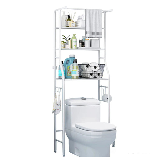 Bathroom Over Toilet Storage Shelf with Towel Holder – Space Saving Organizer