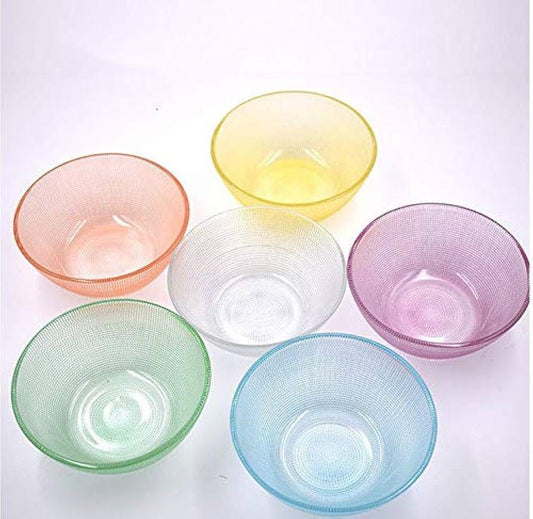 6-Piece Glass Mixing & Meal Prep Bowl Set – BPA Free Colored Lids (4.45")