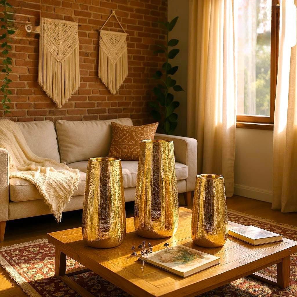 Luxurious Gold Ceramic Vase Collection