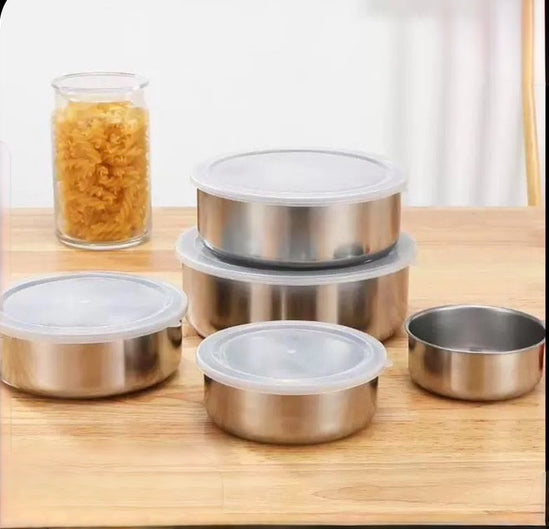 Premium Heavy-Duty Stainless Steel Tupperware Set – 5 Pieces