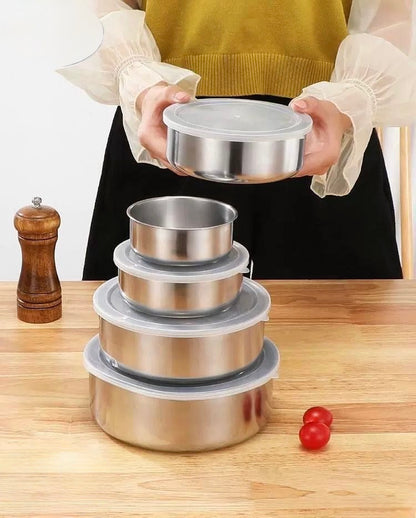 Premium Heavy-Duty Stainless Steel Tupperware Set – 5 Pieces