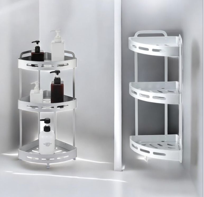 Aluminum Corner Bathroom Shelves (2-Tier / 3-Tier)